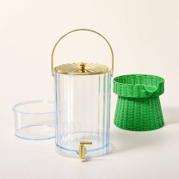 Kate Spade New york x Target Acrylic Beverage Dispenser with Woven Stand green - Picture 3 of 5